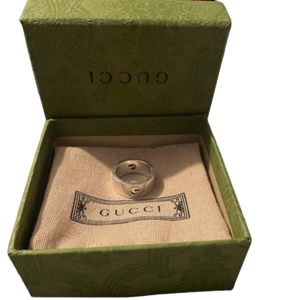 GUCCI STENCILED CUT-OUT G RING - Picture 1 of 14